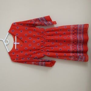 Small Alya Bandana Print Dress Bright Colorful Orange